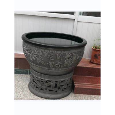 老北京鱼缸特大型金鱼锦鲤鱼缸莲花睡莲泥盆古法老式门海陶瓷鱼缸