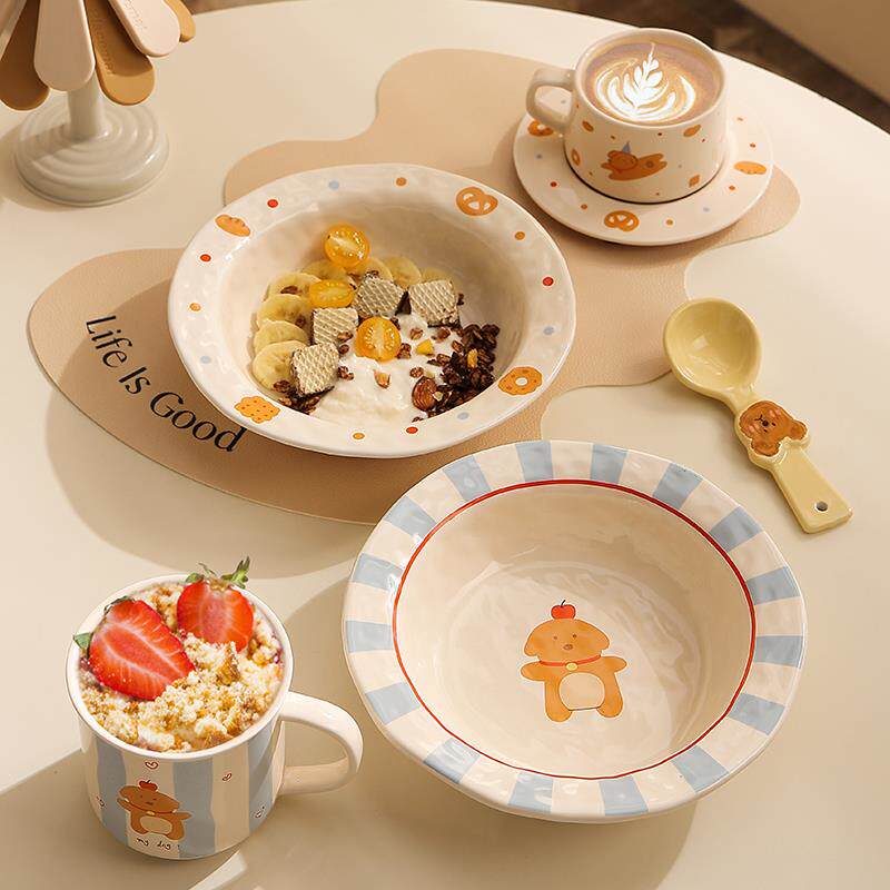 陶瓷甜品盘子in风高颜值水果盘网红情侣水杯马克杯早餐杯咖啡杯碟