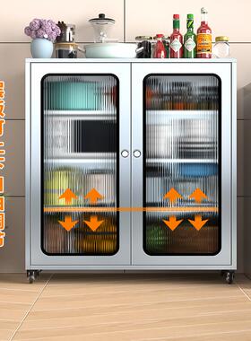 锈钢家用能多功收cbg-2纳厨不餐边柜锅具储房物置物柜