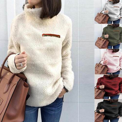 Sweater women's zipper high neck base top