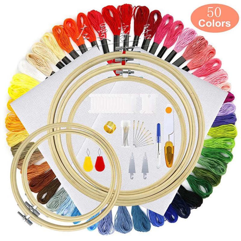 配件线色布涤棉彩色组合100绣刺绣圈绣十字绣工具 线dmc套装