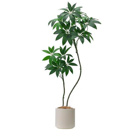 新款仿真植物发财树轻奢环保客厅植物假树大叶伞盆栽绿植造景摆件