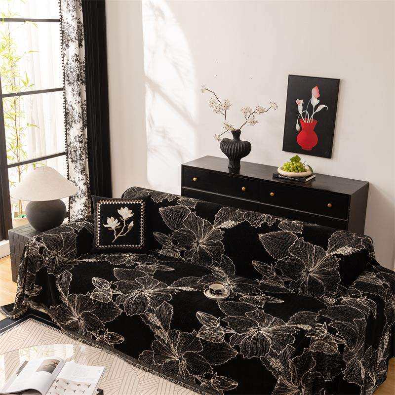 艺术气息沙发垫四季通用高格调防滑坐垫雪尼尔提花工艺时尚沙发巾
