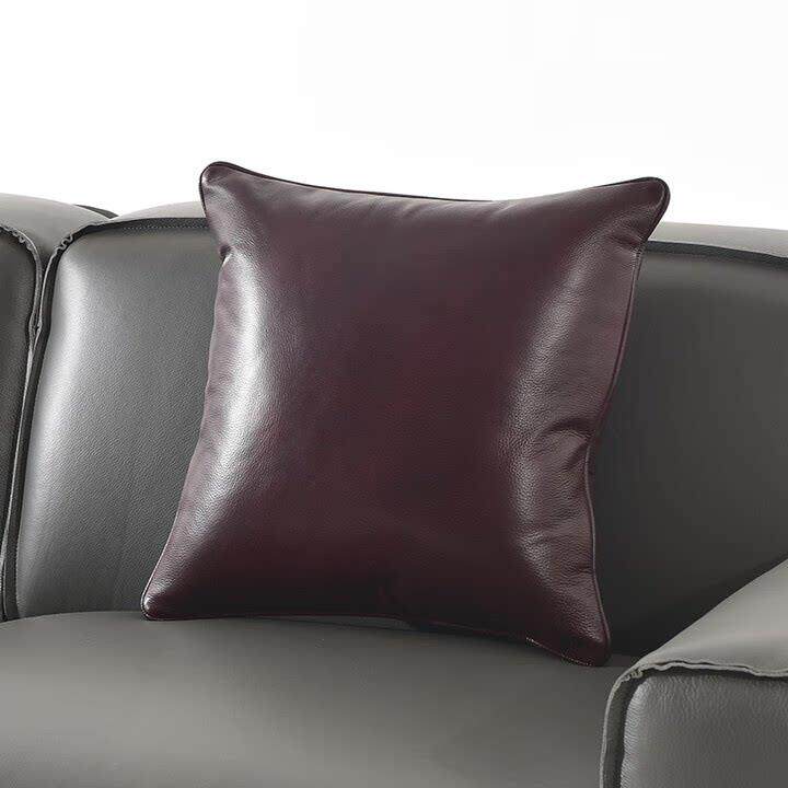 双面真皮沙发抱枕真头层牛皮沙发抱枕客厅沙发汽车腰枕护腰靠枕