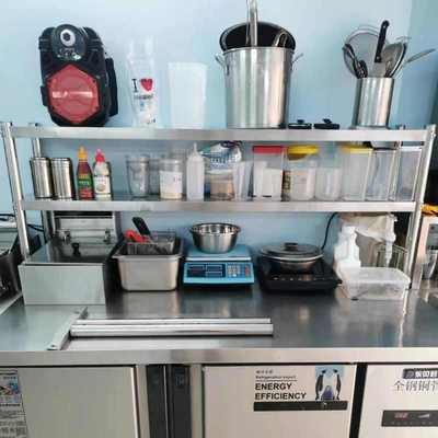 不锈钢立架工作台架子奶茶店台上架操作台置物架厨房平冷柜台面架