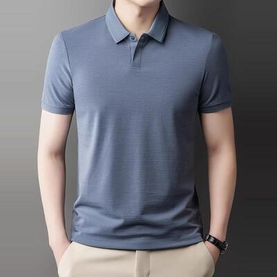 BellerLee 夏季休闲polo衫男士薄款纯色棉短袖t恤商务男装翻领半