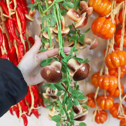 仿真红辣椒假玉米大蒜花生蔬菜水果农家乐饭店庭院模型装饰品挂串