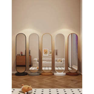 全身镜落地镜家用旋转穿衣镜试衣镜女生卧室宿舍可移动衣帽架一体