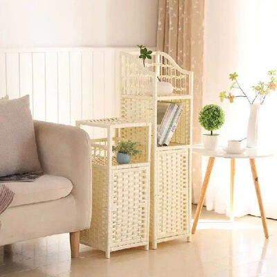 Vine woven bedside table storage rack, modern and