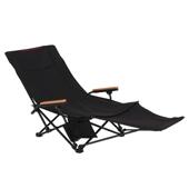 折叠坐躺两用篝火椅室内室外折叠露营椅带脚托和枕头懒人午休躺椅