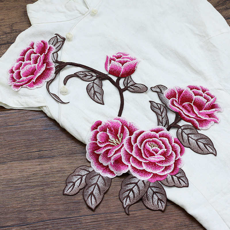 电脑绣花刺绣牡丹旗袍中式服装辅料补贴装饰布贴多色可选无胶手缝,居家布艺,花边,淘宝优惠券,粉丝福利购,淘宝优惠卷