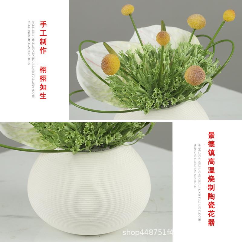 简约中式仿真花艺装品店家酒居整体新花艺TSI摆件样饰板间假花工
