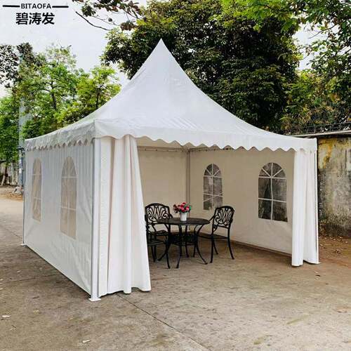 户外欧式尖顶棚白色吊顶锥顶车展聚会四柱婚庆活动遮阳帐篷