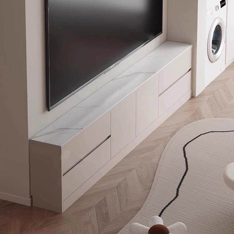 实木超薄电视柜卧室高款小户型20公分极窄岩板电视机柜子床尾柜