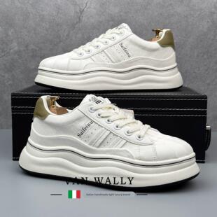 白色运动休闲男鞋 VAN 厚底增高男板鞋 男贝壳头秋季 WALLY小白鞋