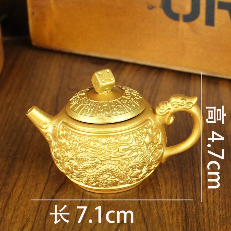 黄铜把把小茶壶地摊金麻将把把胡纯乌铜壶手把件属工艺品义小商品