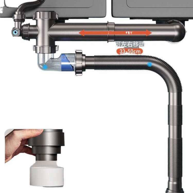 超省空间厨房下水管排水管配件洗菜盆洗碗池单双槽全套通用型家用,家装主材,水槽套餐,淘宝优惠券,粉丝福利购,淘宝优惠卷