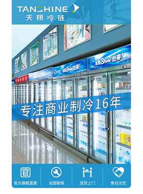 天翔冷链展示柜冷藏柜饮料柜冰柜啤酒水商用双开立式保鲜柜超市