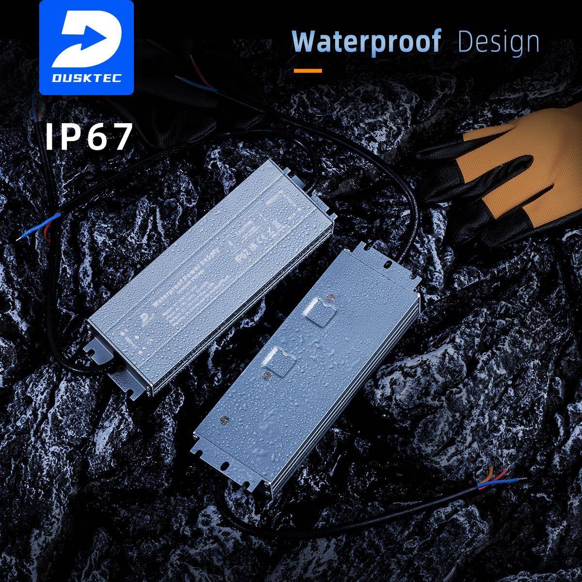 12V开关电源24V防水电源IP67长条线性铝壳电源厂家直销