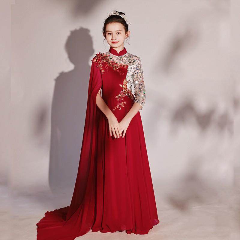 正品新女款童礼服超仙中国风弹古筝演服超出仙主持模特生走秀表演