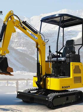 派RI多PP跨A立境R327小型SAD挖掘机家用挖土农果园工程功能履带微