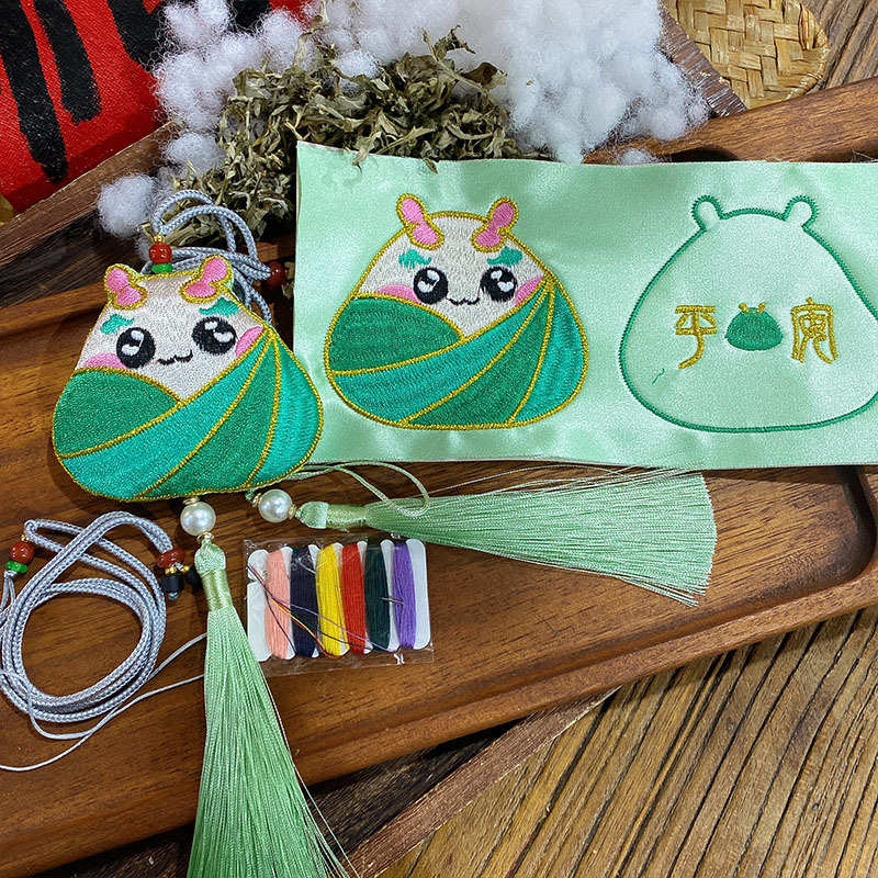 梵椿端午节萌龙粽子香囊diy材料包手工香包小青龙艾草香包