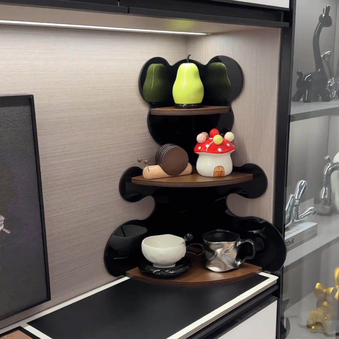 转角置物架入户门玄关杂物架桌面多层展示架化妆品收纳层架咖啡杯