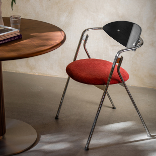 可奈椅 致家家居 |实木不锈钢椅子靠背椅轻奢高级钢管椅家用餐椅