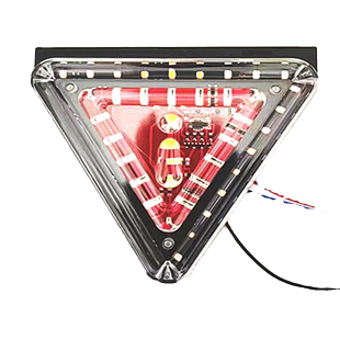 挂车防追尾三角形爆闪灯 12v24v货车三角形led爆闪灯七彩灯后雾灯
