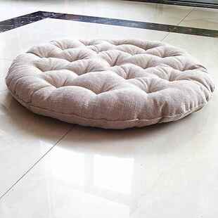 亚麻布坐垫可盘腿蒲团日式纯色榻榻米地垫飘窗打坐瑜伽加厚透气垫