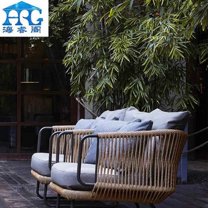 户外休椅室外 藤庭院露天藤发编沙发闲茶几270三件套 露台沙组合