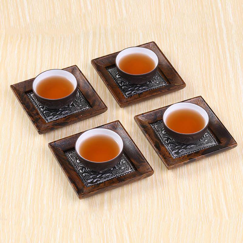 泰国创意茶杯垫小茶托实木杯托茶垫隔热茶碟茶道零配功夫禅意茶具