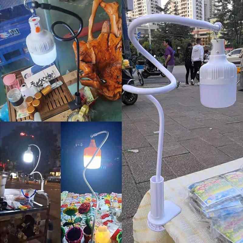 充电夜市摆摊LED灯桌面台灯支架杆夹子地摊氛围专用神器灯泡