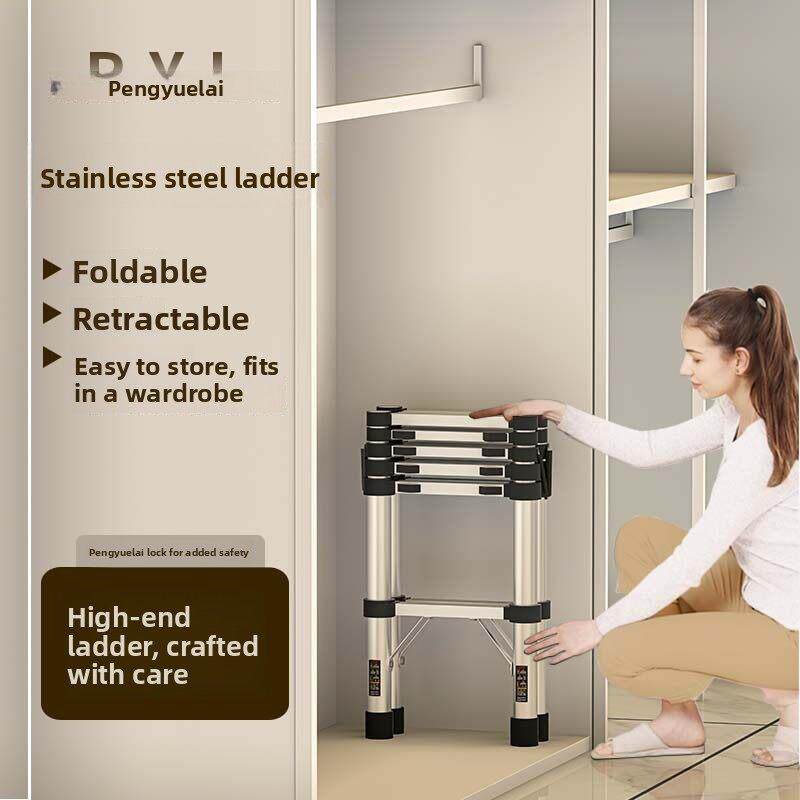 伸缩梯子升降工程梯铝合金便携家用人字梯多功能直梯不锈钢折叠梯