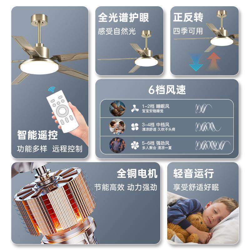 风扇灯2025新款吊扇灯餐厅客厅卧室家用吸顶灯风扇吊灯一体大尺寸