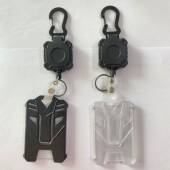 塑料登山扣重型机甲款 大容量ID工作吊牌卡套配可伸缩证件钥匙扣