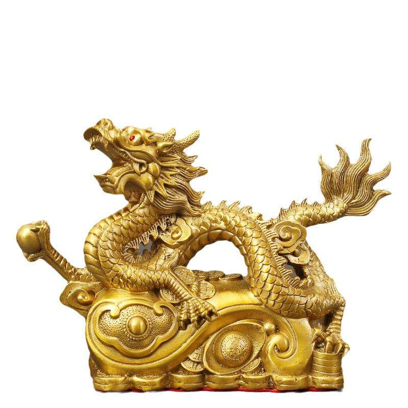 如意龙黄铜全铜家居铜摆件开业送礼装饰品龙腾四海店铺桌面铜摆饰