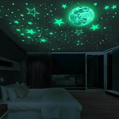Luminous 3D Stars Dots Wall Sticker for Kids Room Bedroom Ho