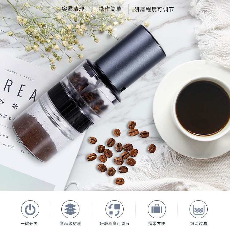 家用便携式咖啡研磨机 小型电动磨豆机迷你研磨器礼品磨豆机