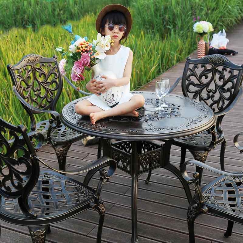 户外铸铝桌椅组合室外庭院家具铁艺休闲花园露天阳台桌椅三五件套