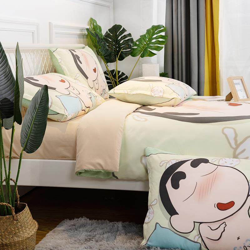 卡通四件套纯棉蜡笔小新被套全棉学生宿舍单人儿童三件套床笠款,床上用品,床品套件/四件套/多件套,淘宝优惠券,粉丝福利购,淘宝优惠卷