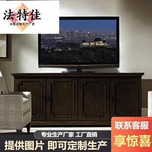 美式现代全实木电视柜美邻乡村客厅高端电视柜娱乐影视柜地柜