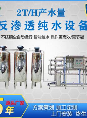 2吨/H水处理RO反渗透去离子设备化工玻璃水过滤纯水除盐水设备