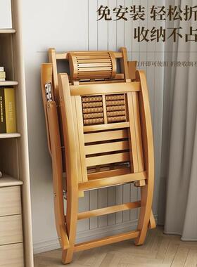 躺椅午家休折老叠竹躺椅阳台靠背懒人用坐躺两用睡椅年人专用竹夏