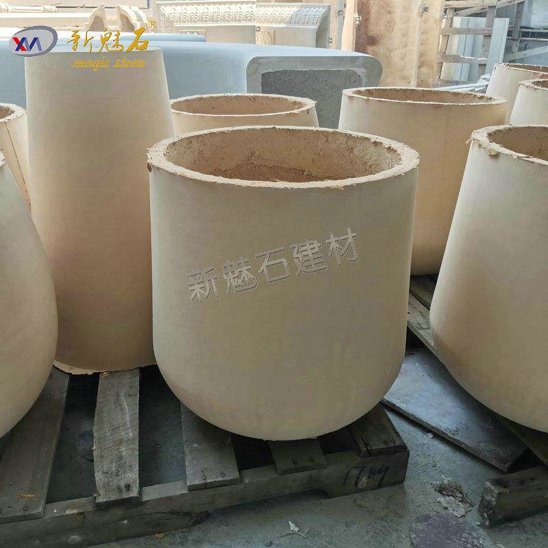 真正GRC水泥材质花盆非镁泥 大口径水泥花钵户外使用不易开裂变形