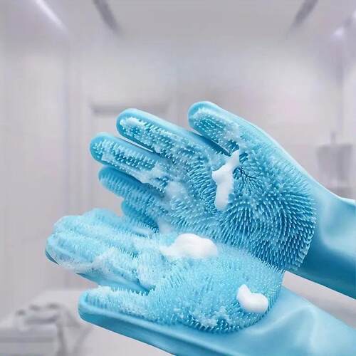 Silicone Bathing Gloves for Pets, Floating Hair Removal, Non