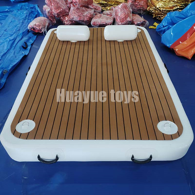 水上钓鱼浮台海上充气游泳池浮垫潜水池儿童防溺水游艇出海滑梯