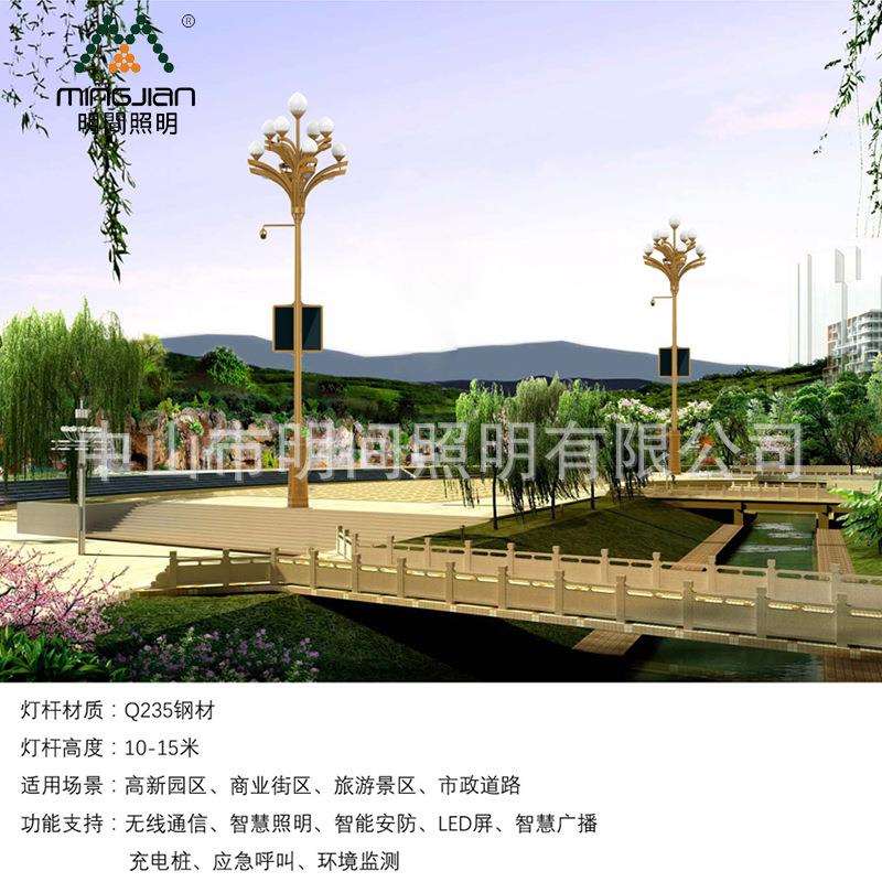 供应智慧城市LED路灯旅游景区商业街道路照明多功能灯杆超亮节能