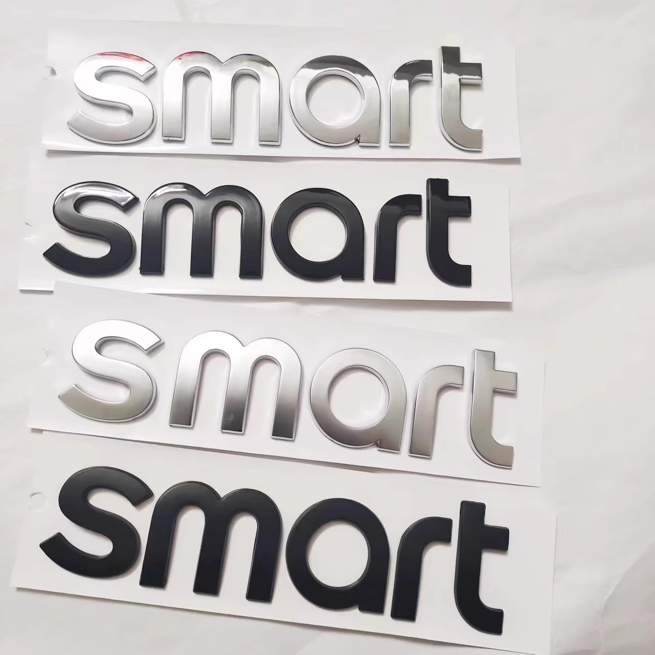 适用于奔驰改装小精灵亮黑smart车标贴车身前后字母贴车后尾标贴