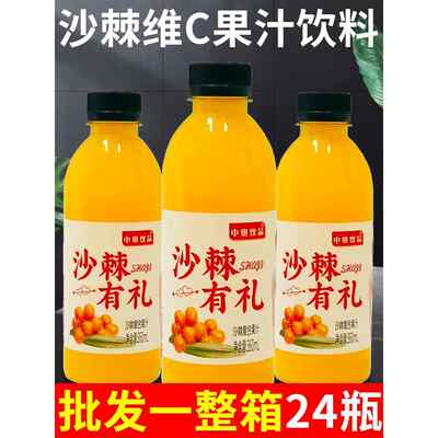 【厂家直销】沙棘汁整箱360ml*24瓶装原浆高维C网红果汁饮料特价